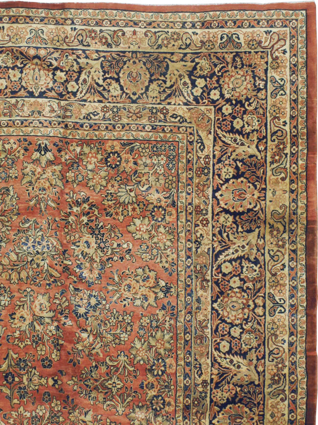 Antique Persian Sarouk Square Carpet, No.8459 - Gss