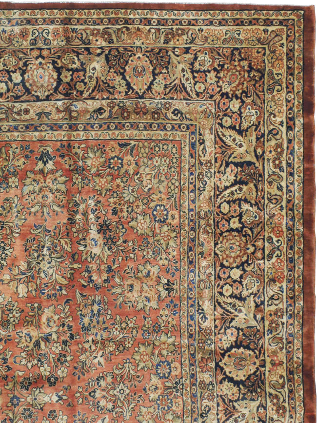 Antique Persian Sarouk Square Carpet, No.8459 - Gss