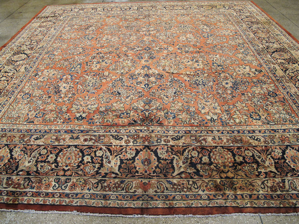 Antique Persian Sarouk Square Carpet, No.8459 - Gss