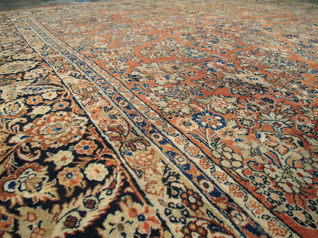 Antique Persian Sarouk Square Carpet, No.8459 - Gss