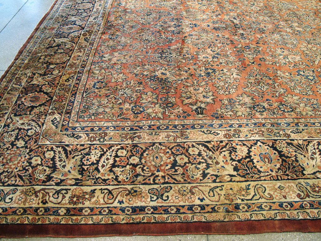 Antique Persian Sarouk Square Carpet, No.8459 - Gss
