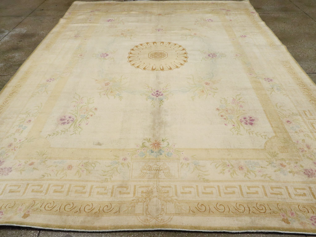 Vintage European Inspired Persian Kashan Carpet, No.8468 - Gss