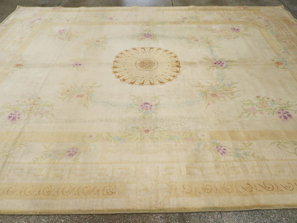 Vintage European Inspired Persian Kashan Carpet, No.8468 - Gss
