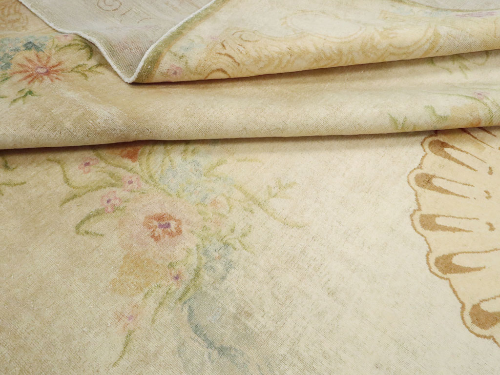 Vintage European Inspired Persian Kashan Carpet, No.8468 - Gss