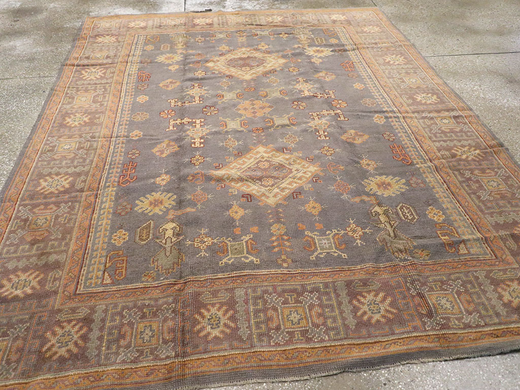 Antique Turkish Oushak Carpet, No.8527 - Gss