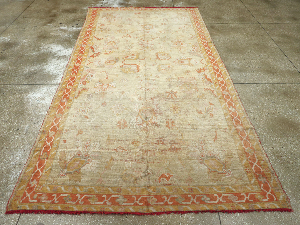 Antique Turkish Oushak Gallery Carpet, No.8533 - Gss