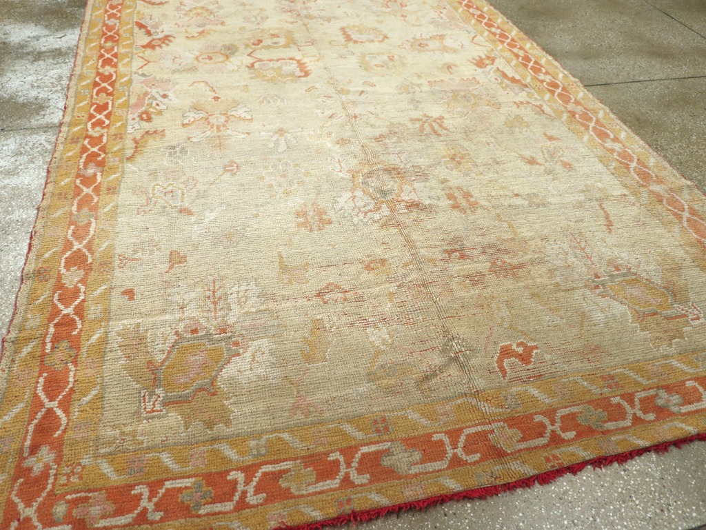 Antique Turkish Oushak Gallery Carpet, No.8533 - Gss