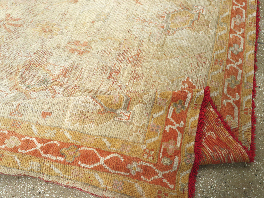 Antique Turkish Oushak Gallery Carpet, No.8533 - Gss