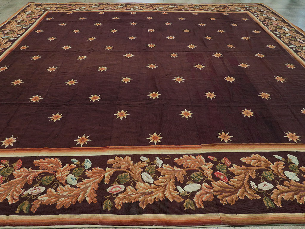 Vintage French Needlepoint Carpet, No.8582 - Gss