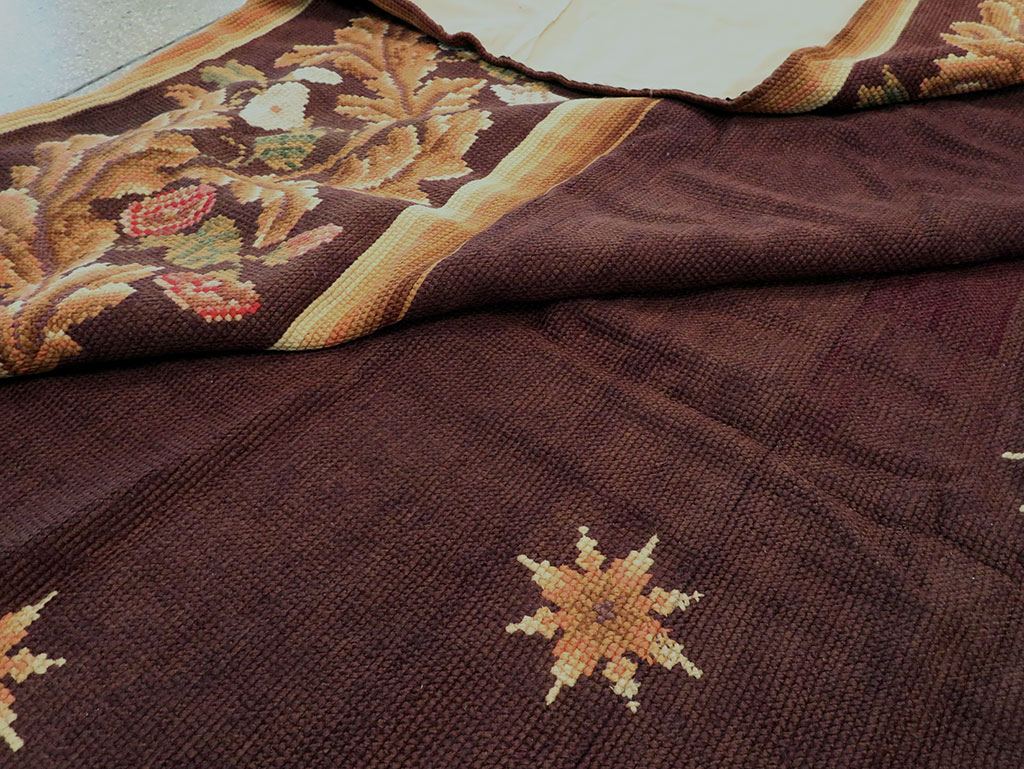 Vintage French Needlepoint Carpet, No.8582 - Gss