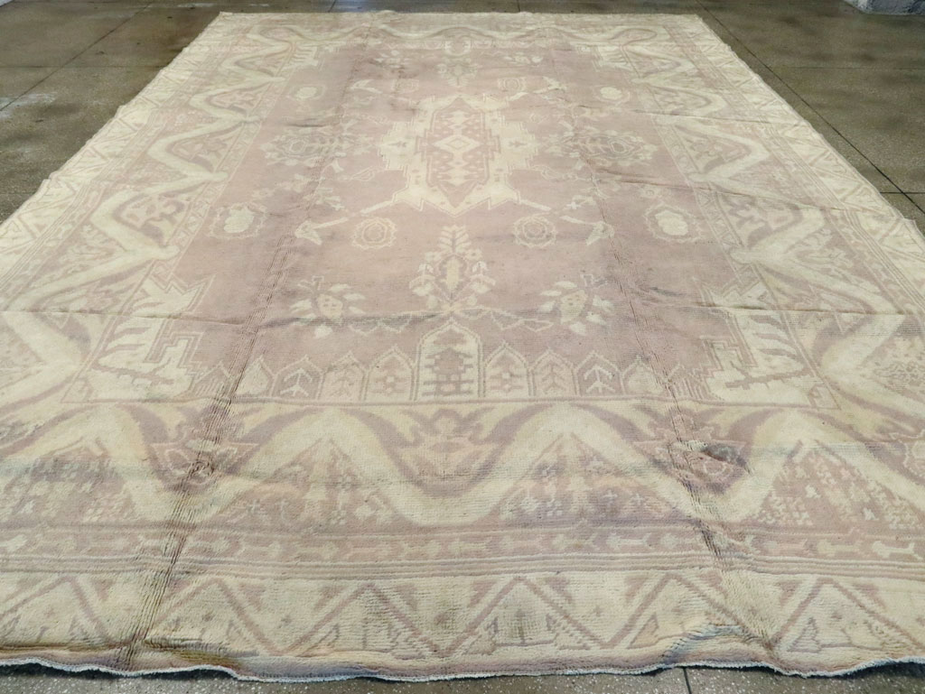 Vintage European Oushak Large Carpet, No.8600 - Gss