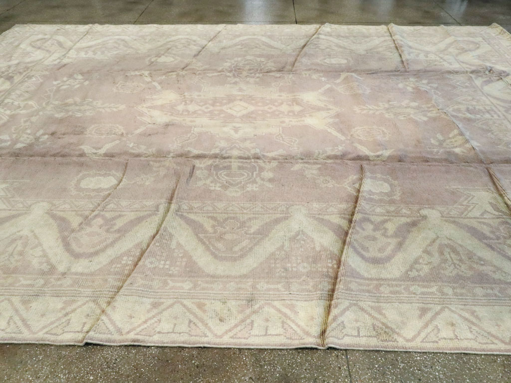 Vintage European Oushak Large Carpet, No.8600 - Gss