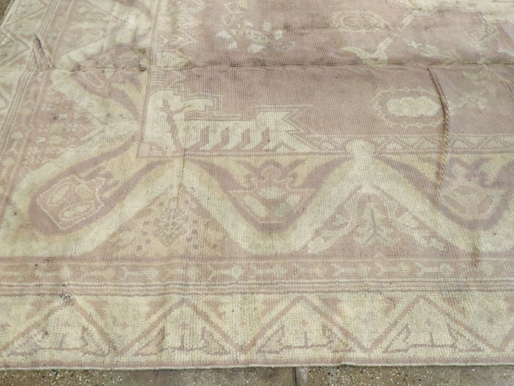 Vintage European Oushak Large Carpet, No.8600 - Gss