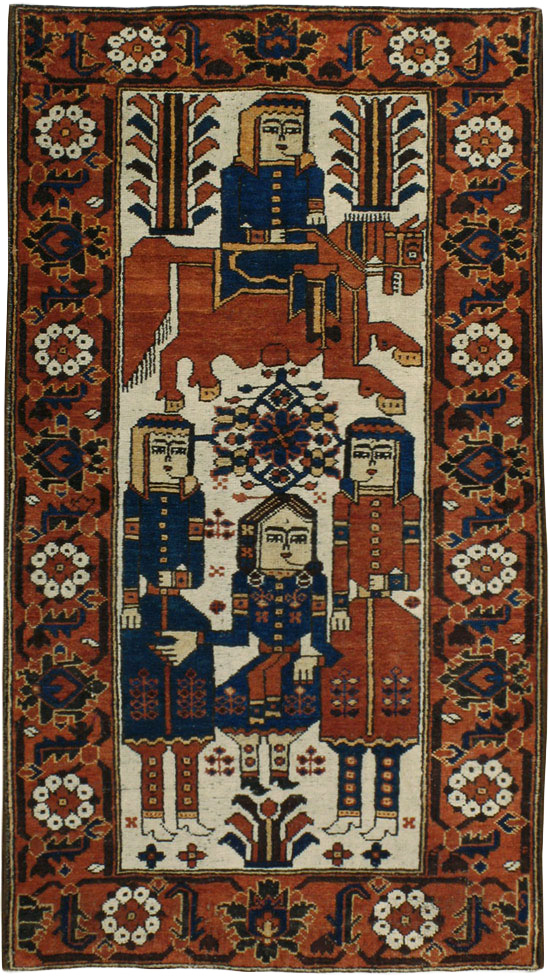 Vintage Bakhtiari Pictorial Rug, No.8750 - Gss