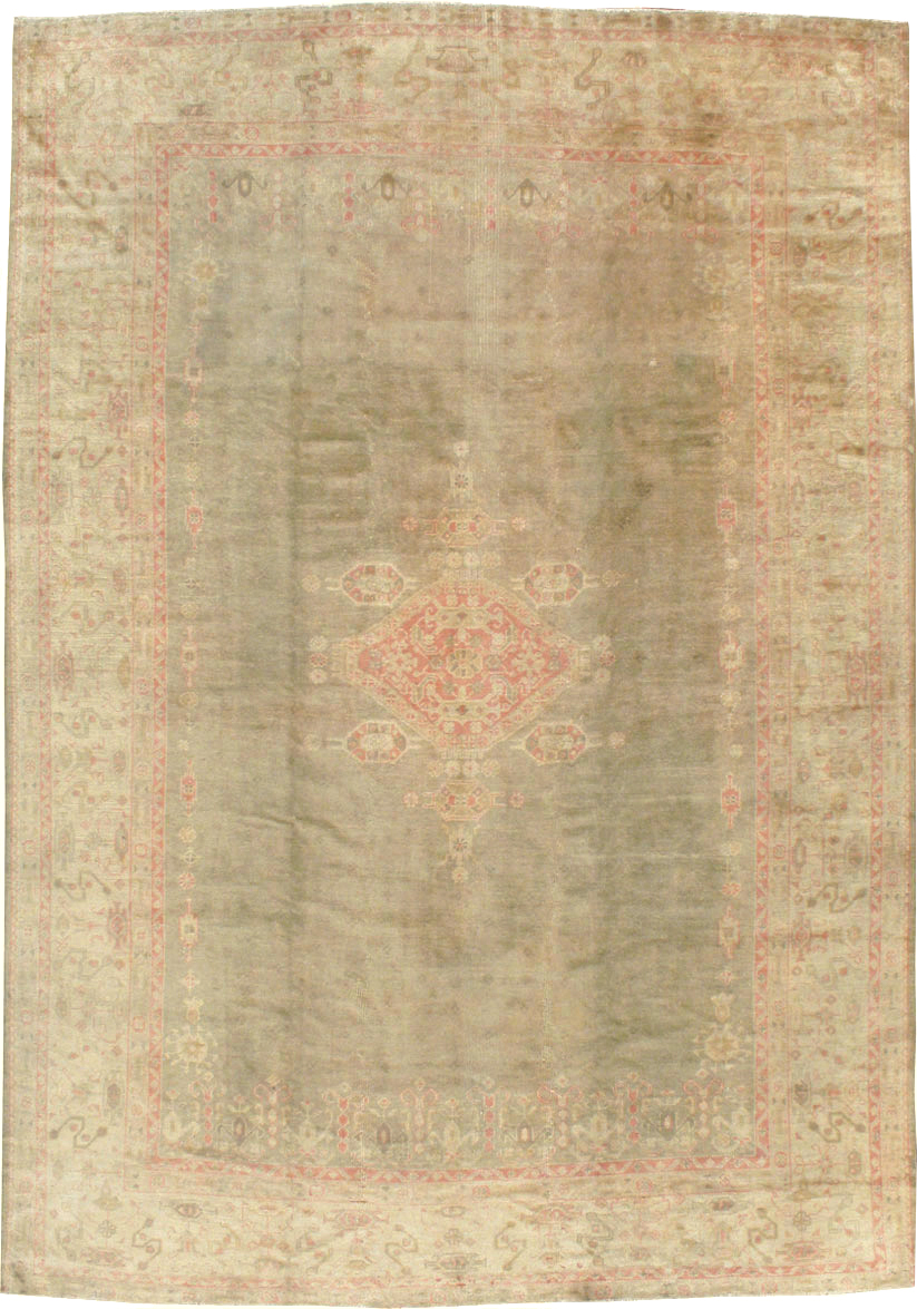 Antique Turkish Oushak Carpet, No.8850 - Gss