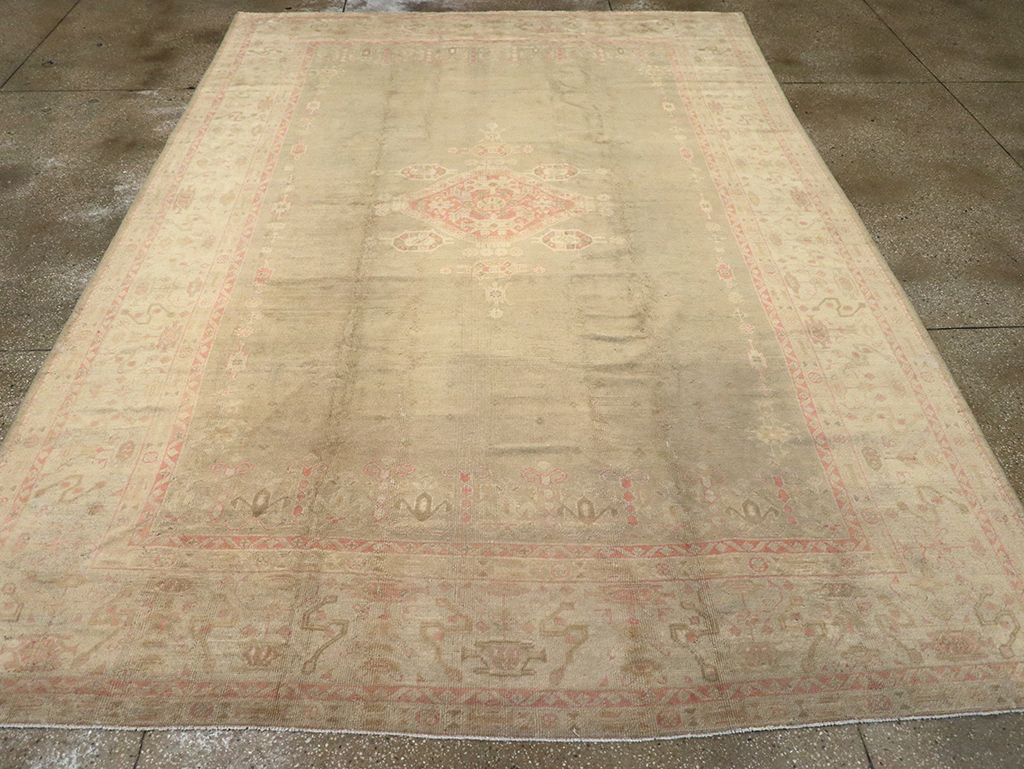Antique Turkish Oushak Carpet, No.8850 - Gss