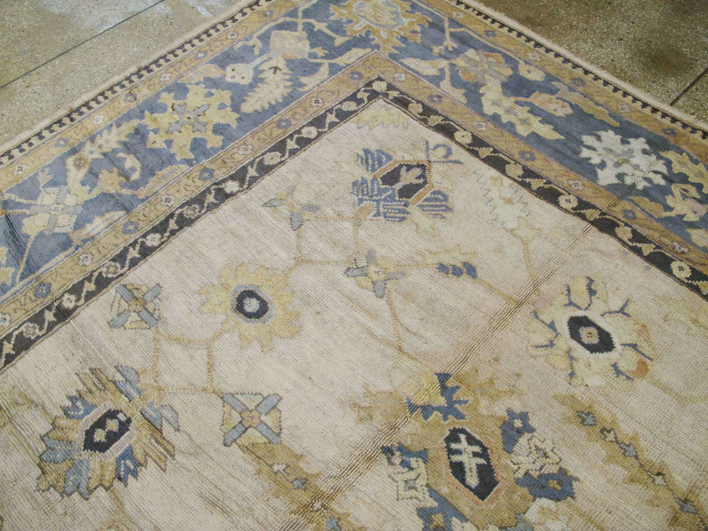 Antique Turkish Oushak Carpet, No.8859 - Gss