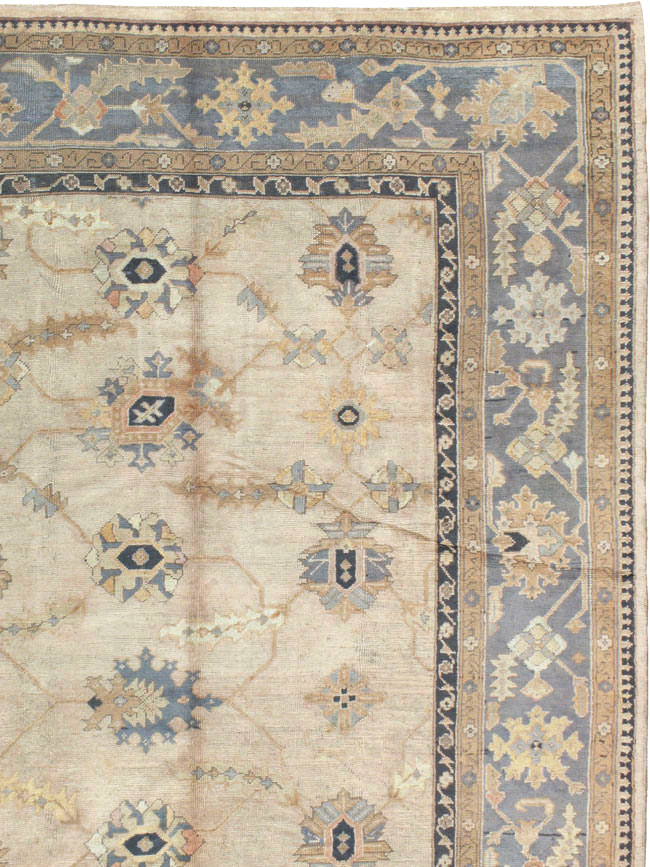 Antique Turkish Oushak Carpet, No.8859 - Gss