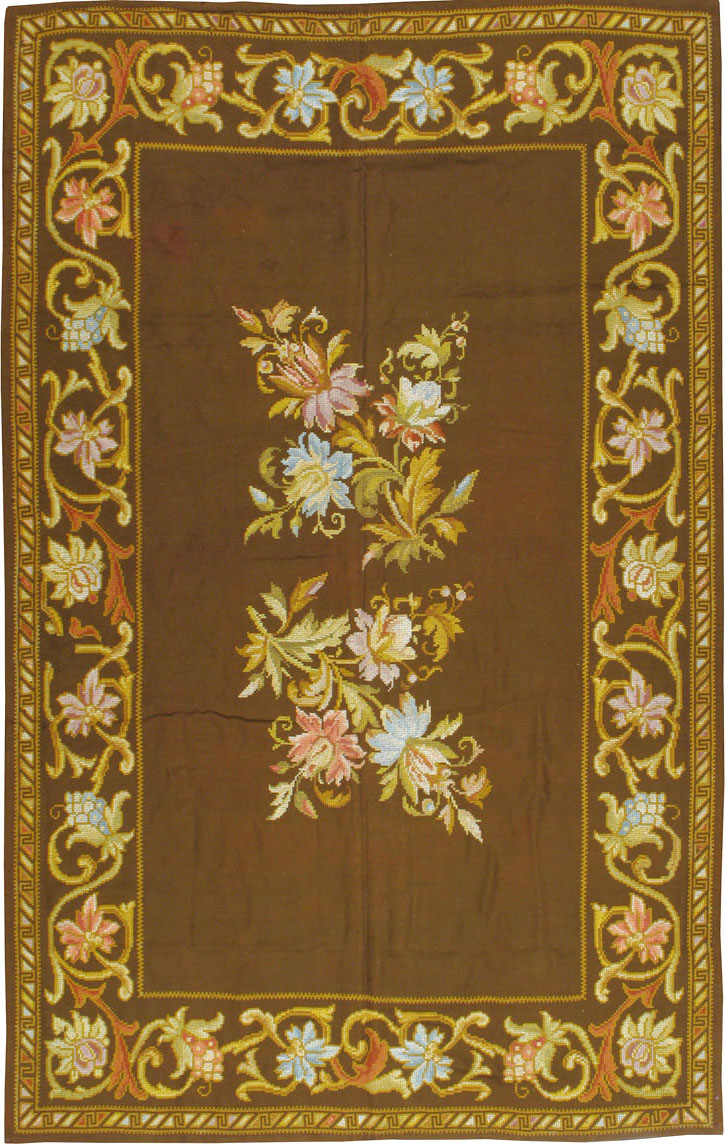 Vintage Ukrainian Needlepoint Accent Rug, No.8879 - Gss