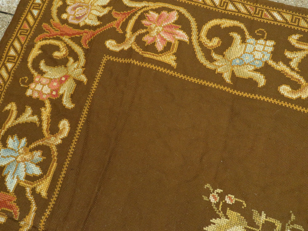 Vintage Ukrainian Needlepoint Accent Rug, No.8879 - Gss