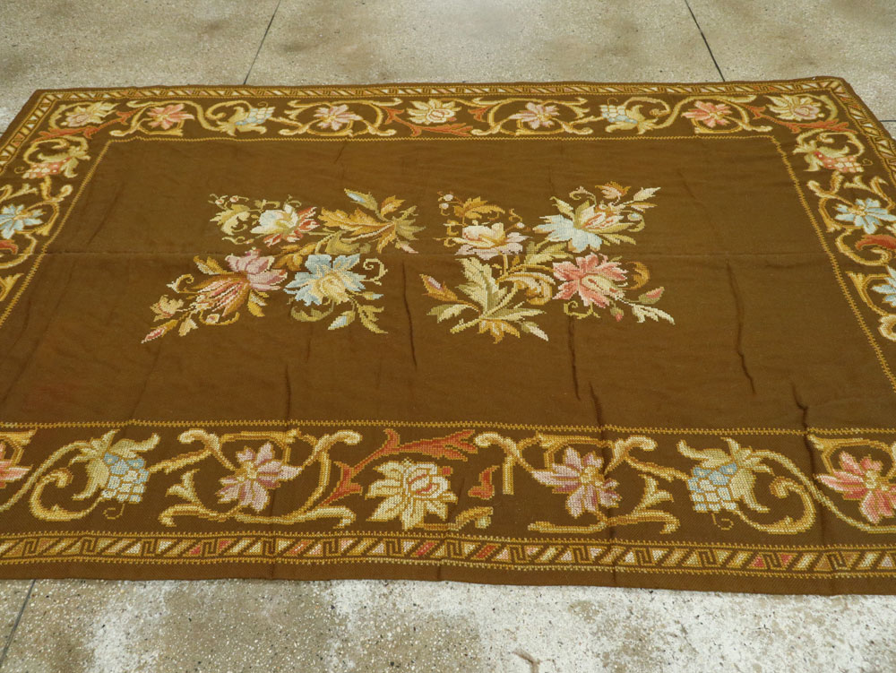 Vintage Ukrainian Needlepoint Accent Rug, No.8879 - Gss