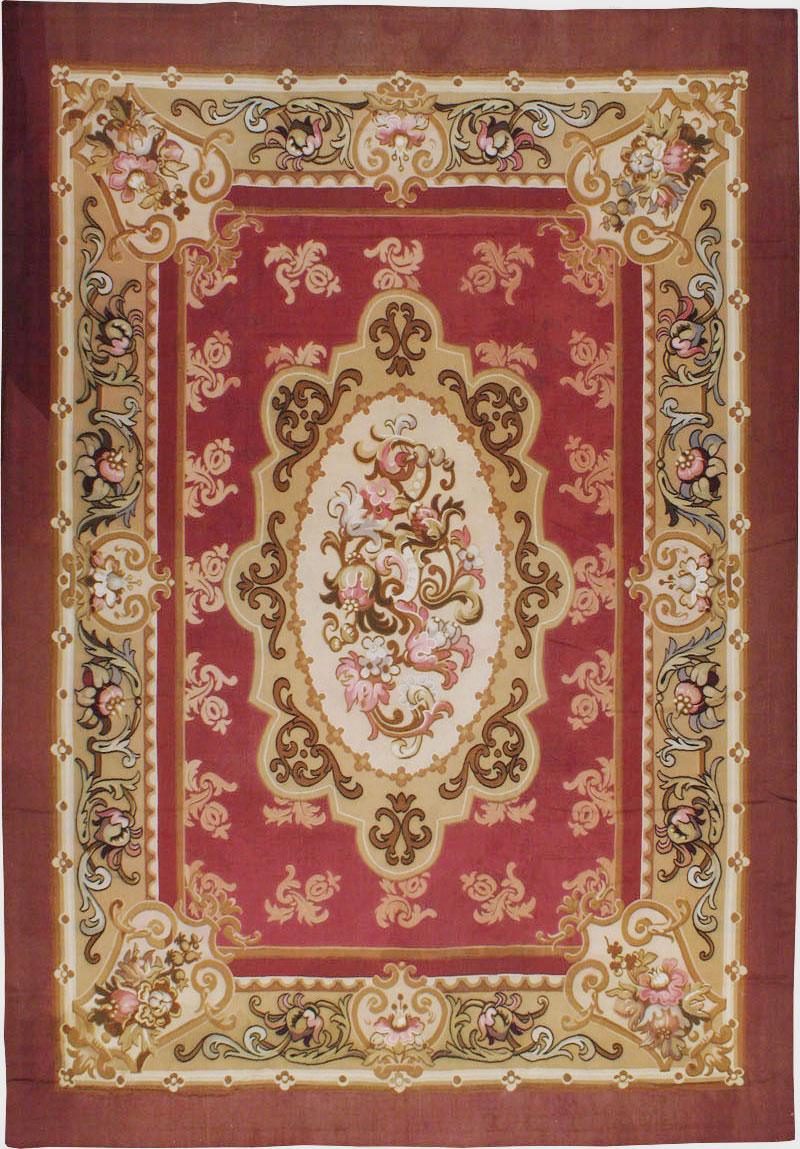 Antique French Aubusson Carpet, No.8890 - Gss