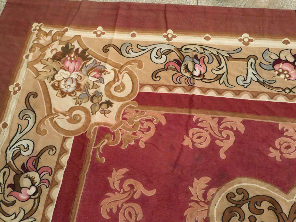 Antique French Aubusson Carpet, No.8890 - Gss