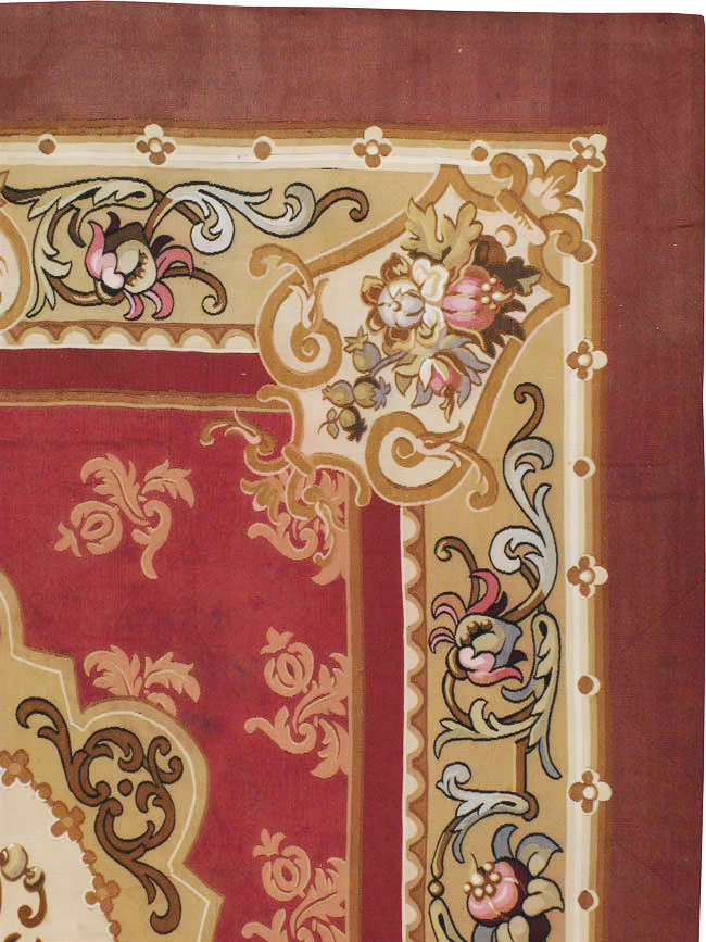Antique French Aubusson Carpet, No.8890 - Gss