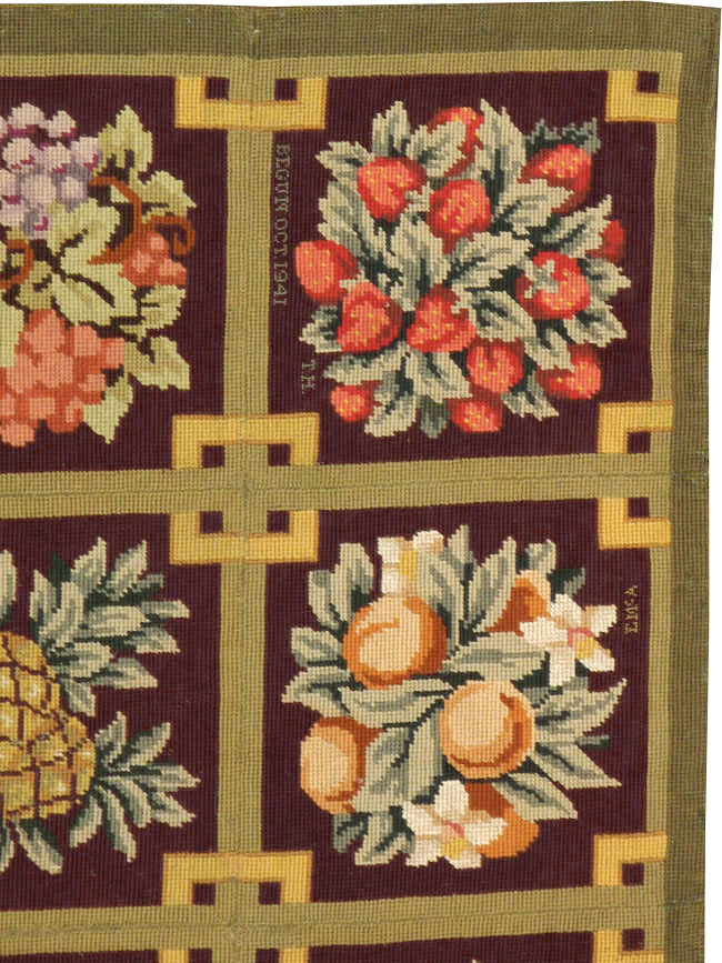 Vintage English Needlepoint Carpet, No.8899 - Gss