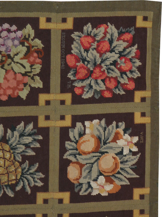 Vintage English Needlepoint Carpet, No.8899 - Gss