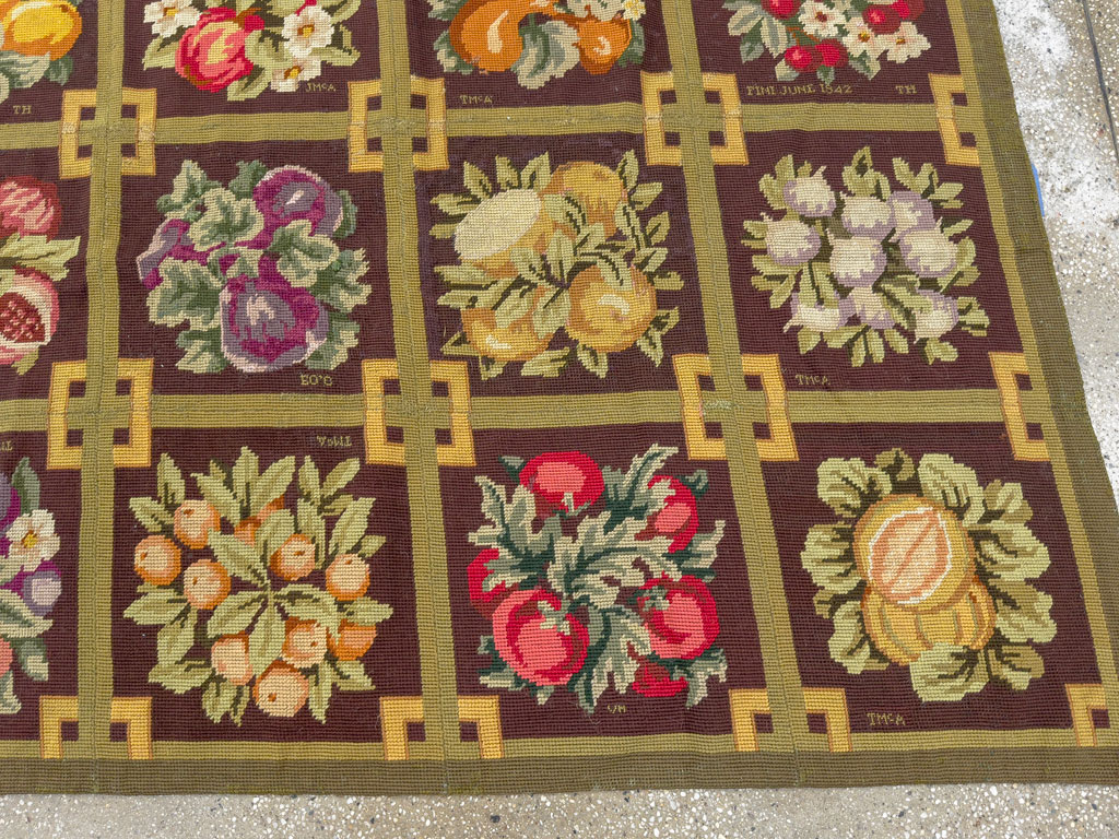 Vintage English Needlepoint Carpet, No.8899 - Gss