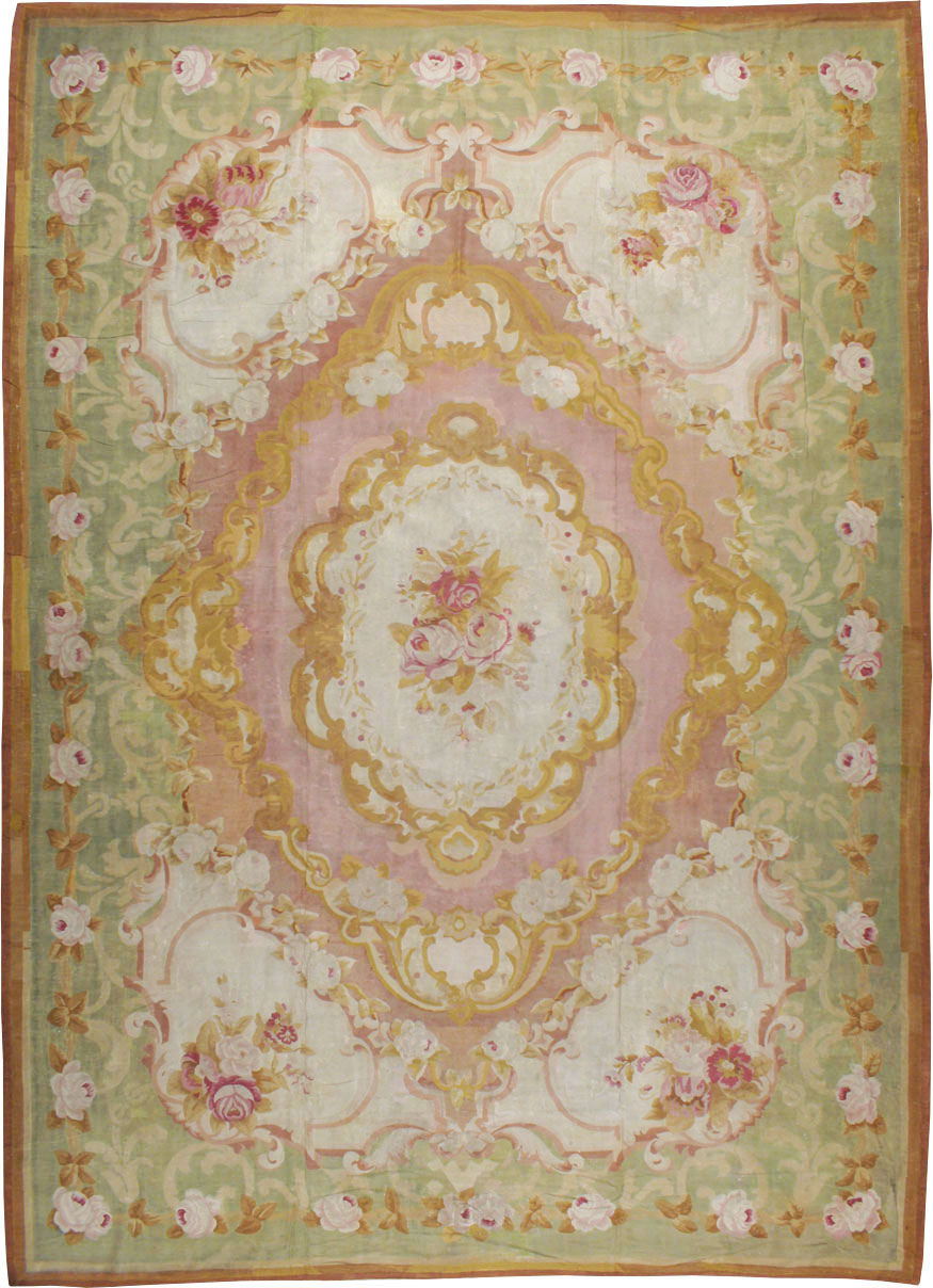 Antique French Aubusson Carpet, No.8909 - Gss