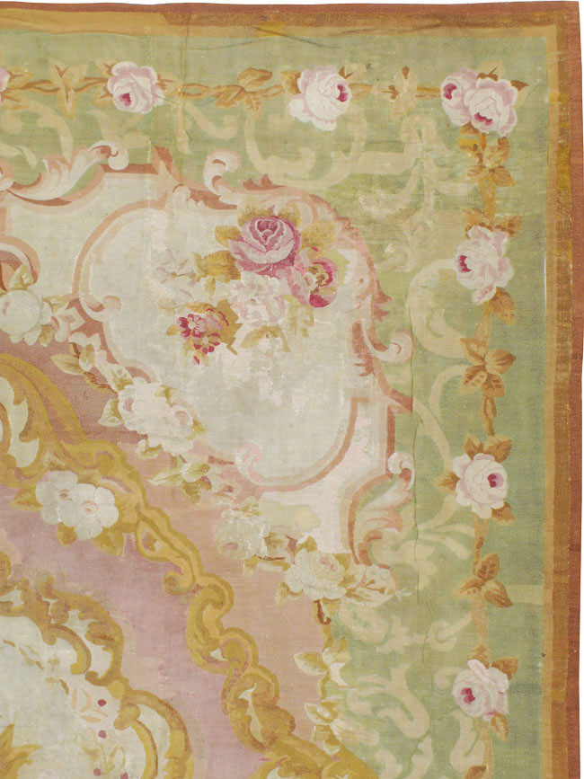 Antique French Aubusson Carpet, No.8909 - Gss