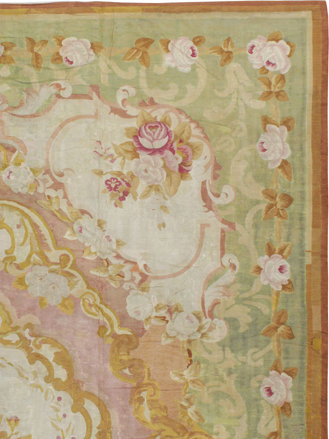 Antique French Aubusson Carpet, No.8909 - Gss