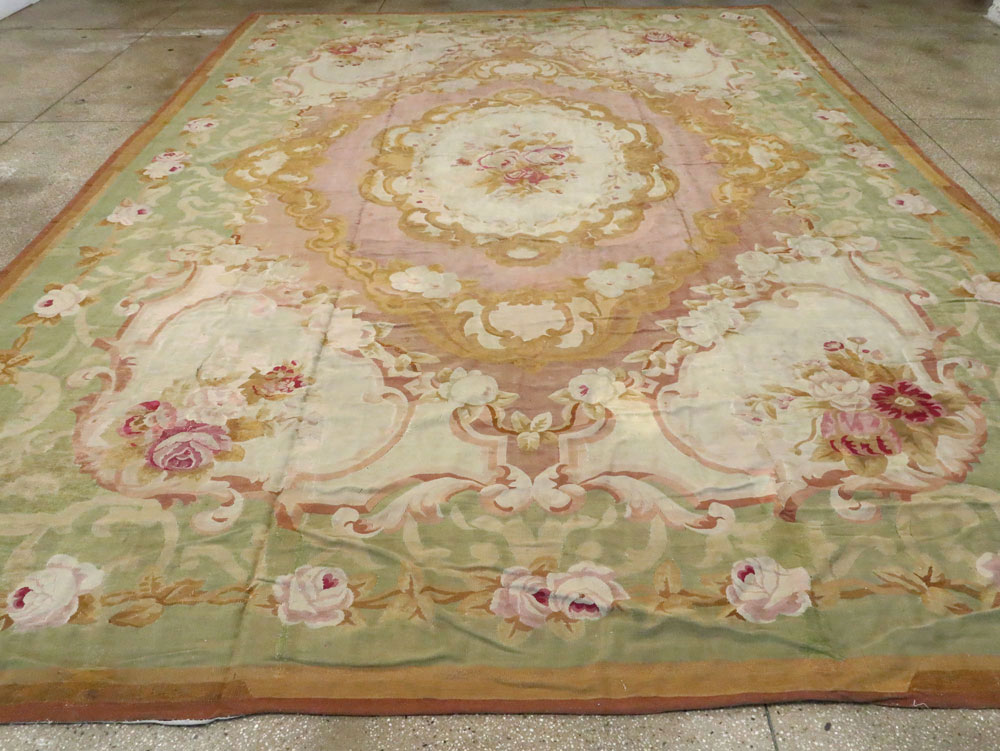 Antique French Aubusson Carpet, No.8909 - Gss