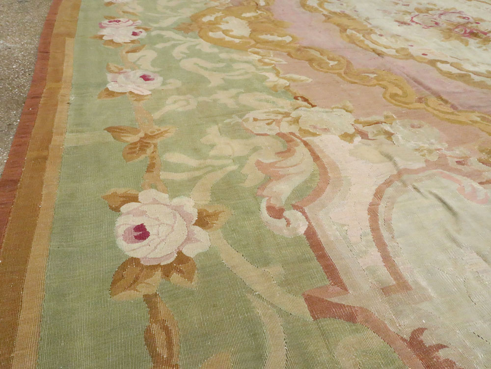 Antique French Aubusson Carpet, No.8909 - Gss