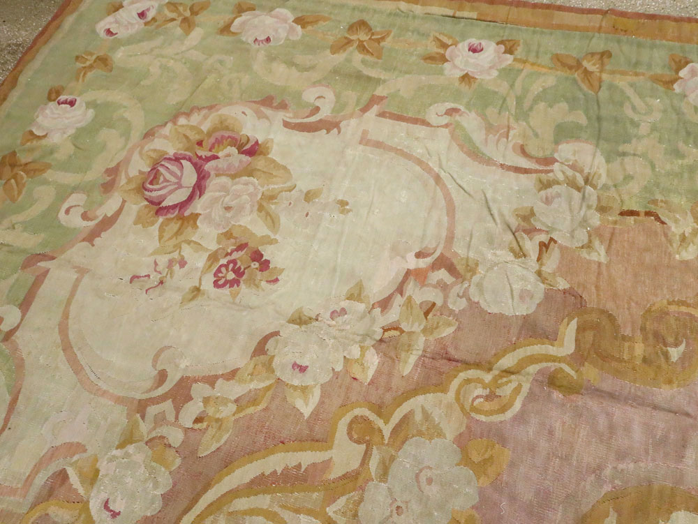 Antique French Aubusson Carpet, No.8909 - Gss