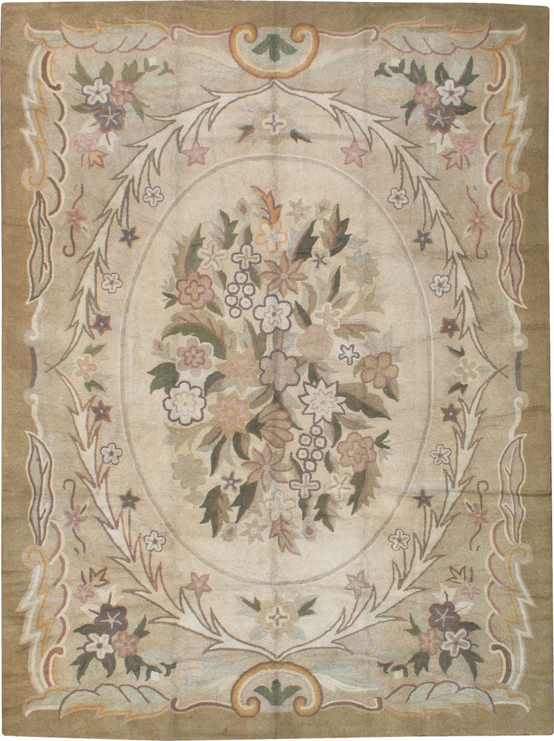 European Inspired Vintage American Hook Rug, No.8910 - Gss