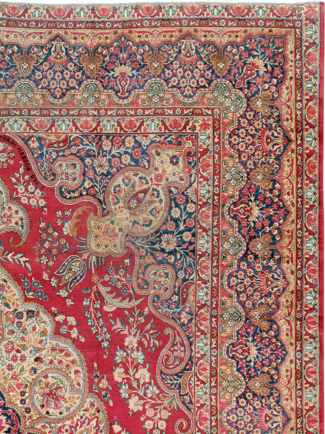 Vintage Persian Lavar Kerman Room Size Carpet, No.8944 - Gss