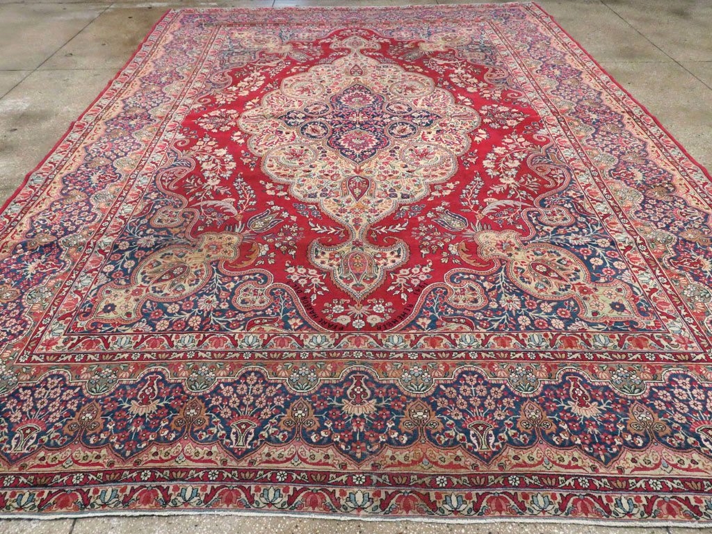 Vintage Persian Lavar Kerman Room Size Carpet, No.8944 - Gss