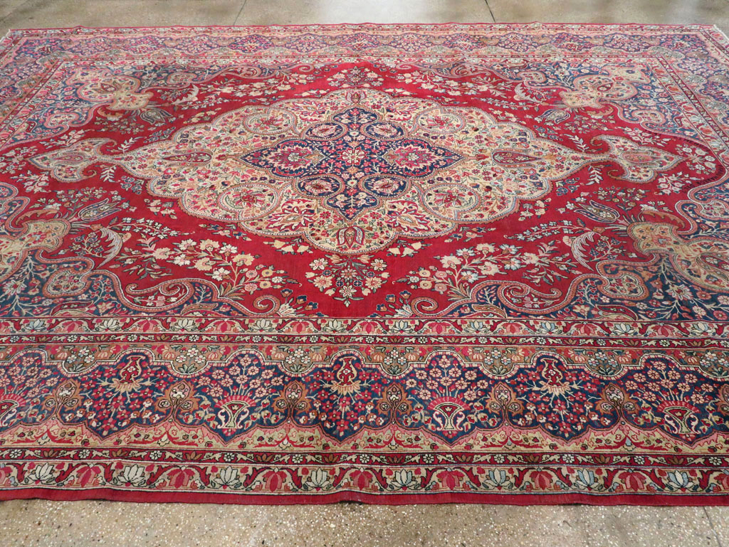 Vintage Persian Lavar Kerman Room Size Carpet, No.8944 - Gss