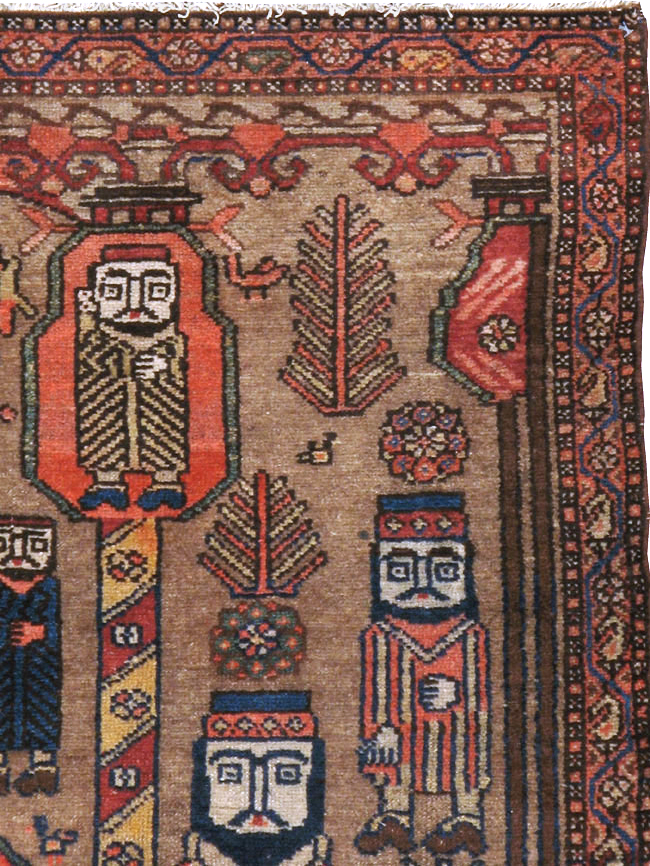 Antique Persian Malayer Pictorial Rug, No.8963 - Gss