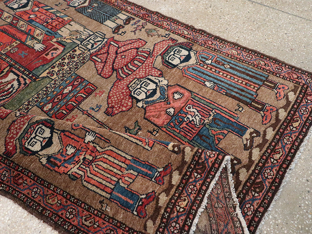 Antique Persian Malayer Pictorial Rug, No.8963 - Gss