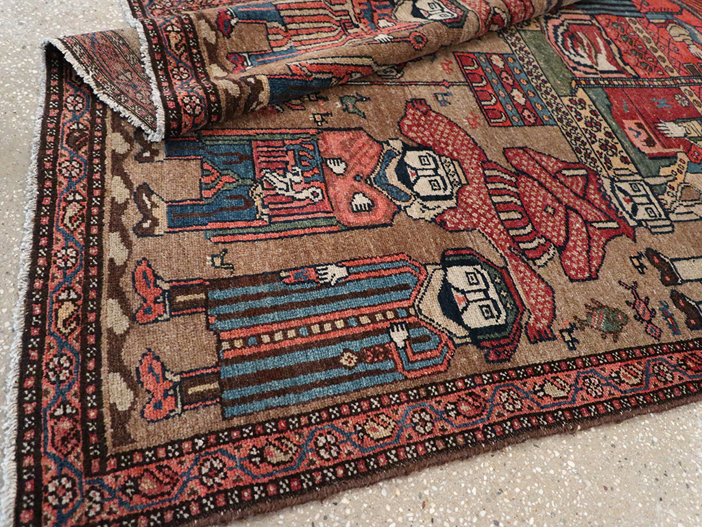 Antique Persian Malayer Pictorial Rug, No.8963 - Gss