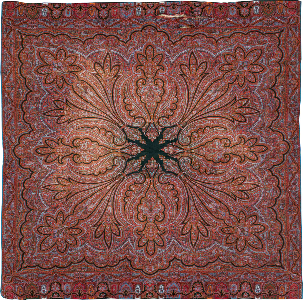 Vintage Jacquard Indian Textile Shawl, No.9021 - Gss