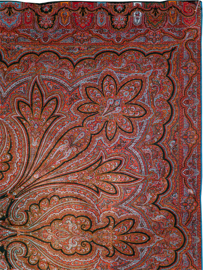 Vintage Jacquard Indian Textile Shawl, No.9021 - Gss