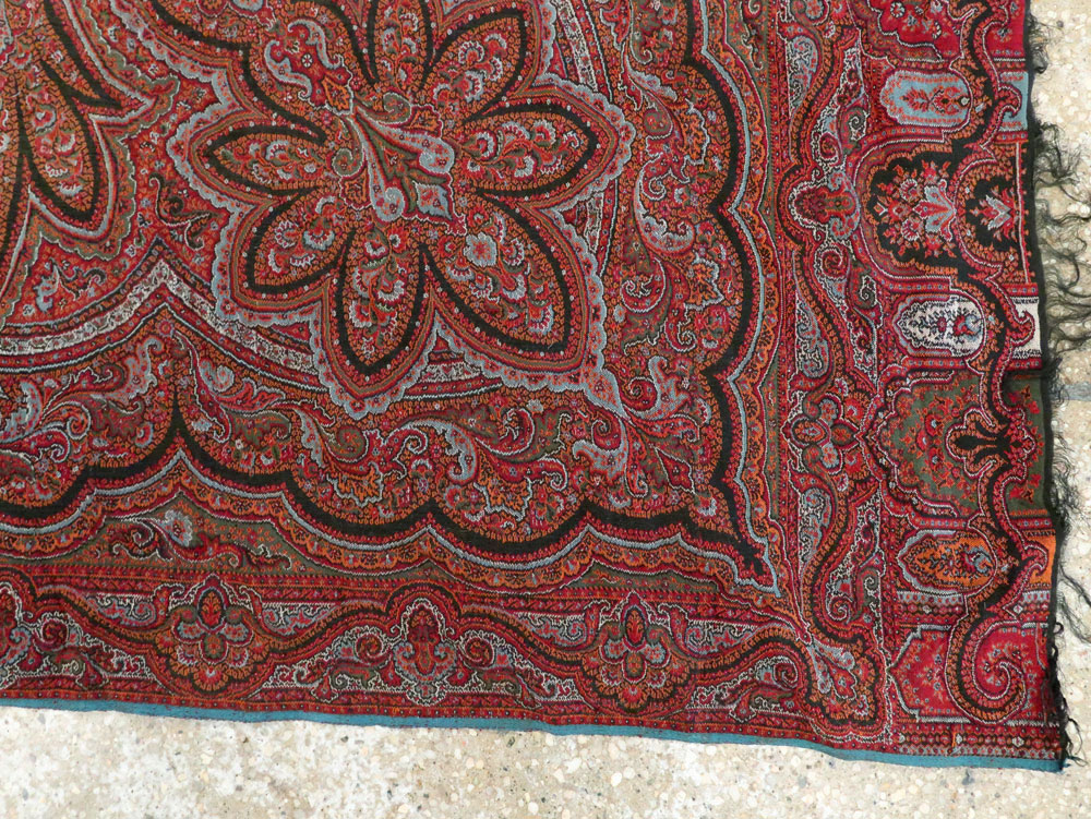 Vintage Jacquard Indian Textile Shawl, No.9021 - Gss