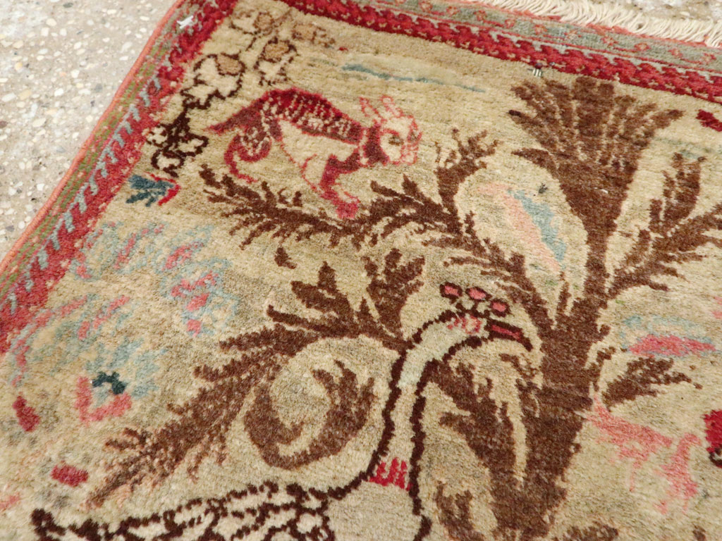 Vintage Persian Tabriz Pictorial Rug, No.9057 - Gss