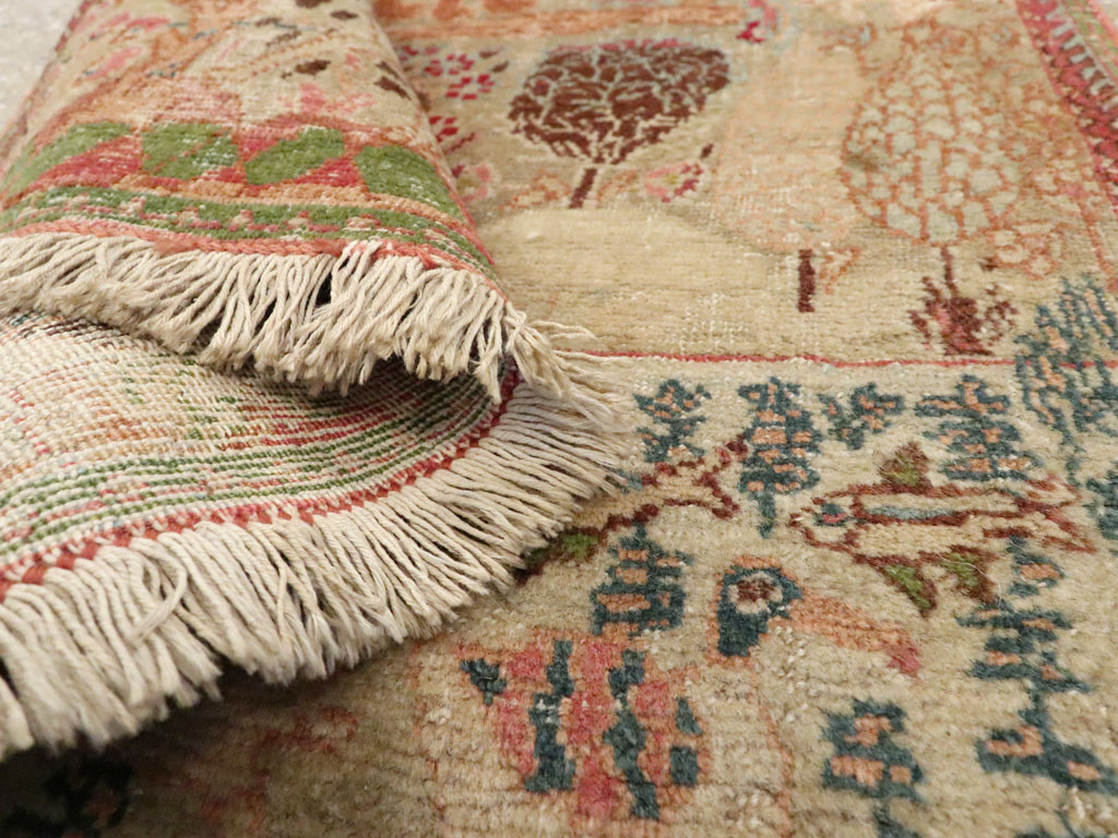 Vintage Persian Tabriz Pictorial Rug, No.9057 - Gss