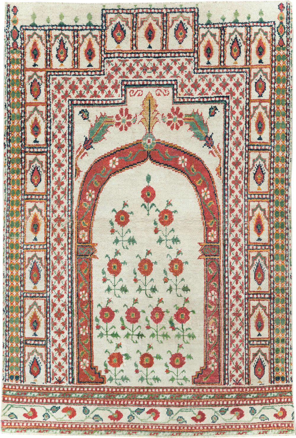 Vintage Indian Cotton Agra Carpet, No.9058 - Gss